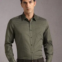 Louis Philippe Geometric Printed Long Sleeves Pure Cotton Formal Shirt-image-68