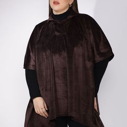 LetsDressUp Women Coffee Suede Poncho-image-56
