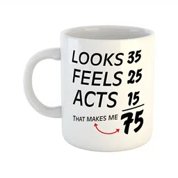 ARTBUG White Printed Ceramic Glossy Core Set of Cups and Mugs-9