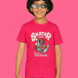 NUSYL Boys Graphic Printed Round Neck Cotton T-shirt-image-57