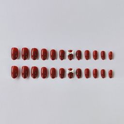 The Pink Truck Set Of 24 Artificial Reusable Nails With Butterfly Bowtie Design With Glue-26