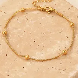 JEWILLEY Gold-Plated Artificial Beads Anklet-image-41