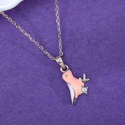 GIVA Kid's 925 Silver Rhodium-Plated Contemporary Pendant with Chain-image-39