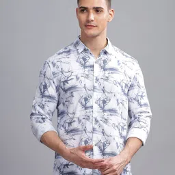 THREE DAYS Comfort Floral Printed Spread Collar Cotton Shirt-image-82