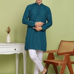 FUBAR Men Ethnic Motifs Pure Cotton Kurta with Pyjama-picture-39