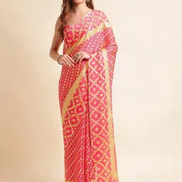 DIVASTRI Printed Leheriya Pure Silk Saree-image-8