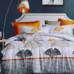 Aura Grey & Beige Printed Duvet Cover With 2 Pillow Covers-picture-22