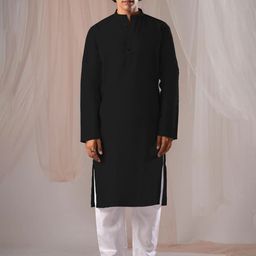 5 Stitch Men Mandarin Collar Kurta-image-77