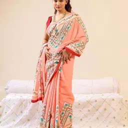 BUTA BUTI Floral Printed Pure Cotton Saree-picture-42