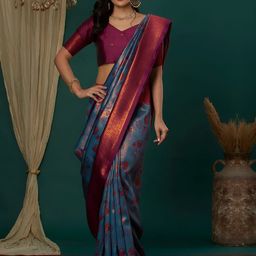 Vastravatika Ethnic Motifs Woven Design Zari Kanjeevaram Saree-picture-45