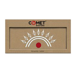 Comet Busters Traditional Designer Bindi - White & Red-86