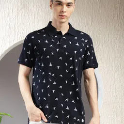 COBB Men Conversational Printed Polo Collar Cotton T-shirt-picture-28