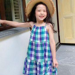 LULU & SKY Girls Checked Tiered Knee Length A-Line Dress-image-42