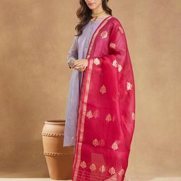 Fabindia Floral Woven Design Banarasi Dupatta-picture-16