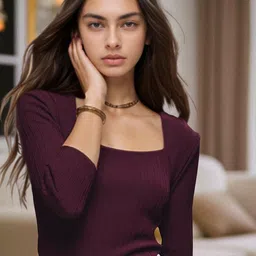 IUGA Women Vertical Stripes Long Sleeves Regular Top-picture-29