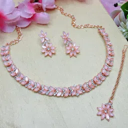 VATSALYA creation Women Pink Jewellery Set-image-62
