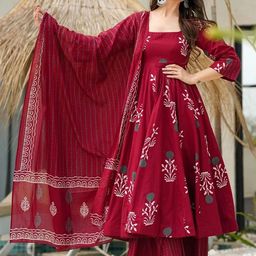 KALINI Women Floral Printed Angrakha Kurta with Palazzos & With Dupatta-image-80