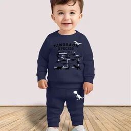 MITANSH Unisex Kids Printed Round Neck T-shirt With Trousers-image-13