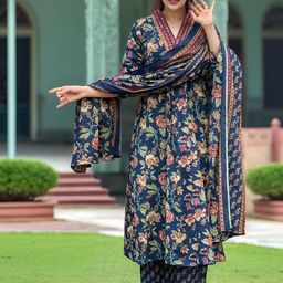 Aaghnya Women Floral Printed Kurta with Palazzos & Dupatta-48