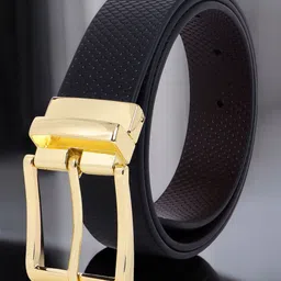 Metronaut Men Textured Leather Reversible Formal Belt-image-66