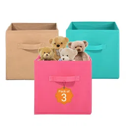 Kuber Industries Pink & Green 3 Pieces Durable Multi-Utility Organisers-48