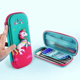 Kuber Industries Kids Pack Of 2 Printed Waterproof 3D Pencil Box-62