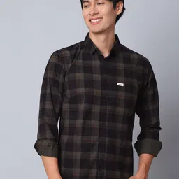 Majestic Man Men Comfort Slim Fit Opaque Checked Casual Shirt-picture-4
