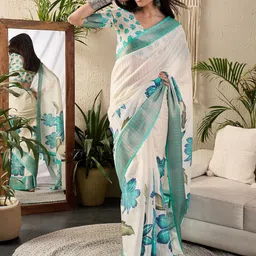 Saree mall Floral Zari Sungudi Sarees-picture-52
