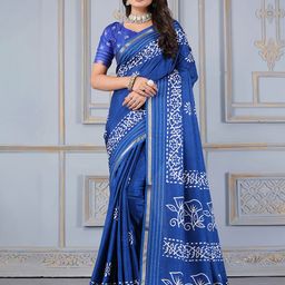 STAVA CREATION Batik Printed Zari Saree-picture-56