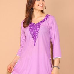 Rajnandini Sweetheart Neck Embroidered Tunic-image-44