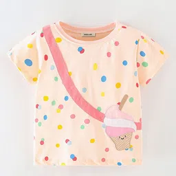 INCLUD Girls Polka Dot Printed Applique Round Neck Top-picture-47