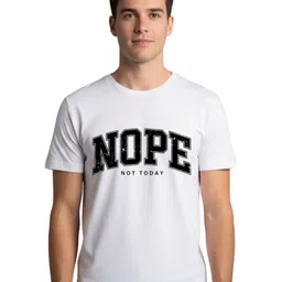 PULP Unisex NOPE Not Today Typography Printed Round Neck Pure Cotton T-Shirt-image-65