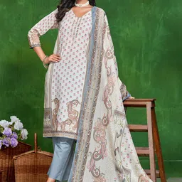 Sangria Printed Straight Kurta With Trouser & Dupatta-picture-19