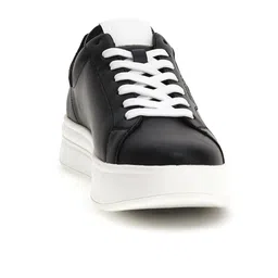 GUESS Men Solid Leather Lace Up Sneakers-image-84