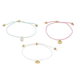 Accessorize London Set Of 3 Friendship Shell Anklets image 3