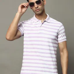 OGEN Men Striped Polo Collar Pockets T-shirt-image-78