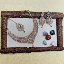 Anouk Rose Gold-Plated Stones And Beads Jewellery Set-picture-1