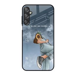 QRIOH Floral Printed Lightweight Silicone Samsung Galaxy M15 5G Glass Back Case-image-48