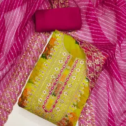 Nayanthara Trends Floral Embroidered Unstitched Dress Material-picture-13