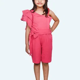 Modish Girls Basic Magenta Jumpsuit-23