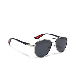 Voyage Unisex Black Lens & Steel-Toned Aviator Sunglasses-11