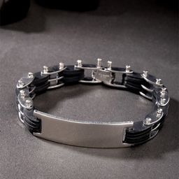 The Roadster Lifestyle Co. Men Silver-Plated Link Bracelet-image-41