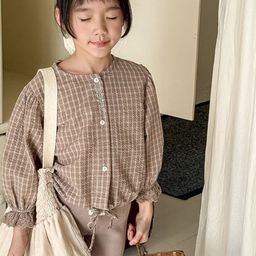 LULU & SKY Checked Cotton Shirt Style Top-image-13