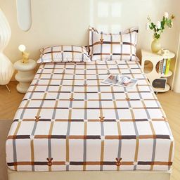 JC HOME White & Grey Printed 240 TC Cotton Queen Bedsheet Set 1.50 m x 2 m-image-44