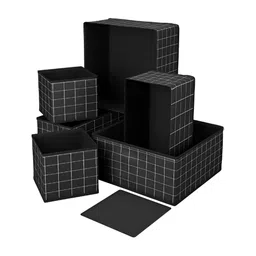RUBOXA Black 6 Pieces Foldable Wardrobe Drawer Organizer-image-23
