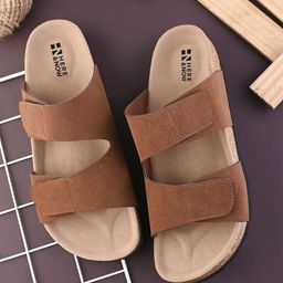 HERE&NOW Men Open Toe Velcro Comfort Sandals-picture-48