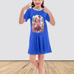 MGRS Girls Blue Cotton Printed Tshirts-picture-33