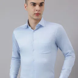 Richlook Men Comfort Slim Fit Spread Collar Textured Cotton Casual Shirt-image-55