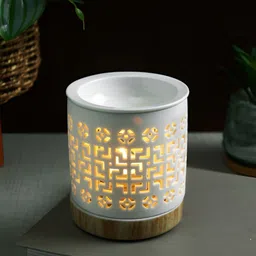 TAYHAA White & Beige Textured Ceramic Aroma OilDiffusers-picture-9