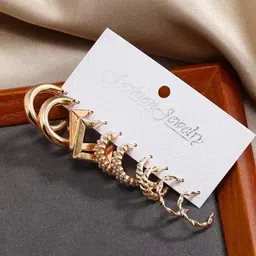 TheVineGirl Combo of 5 Pair Hoop Earrings-picture-19